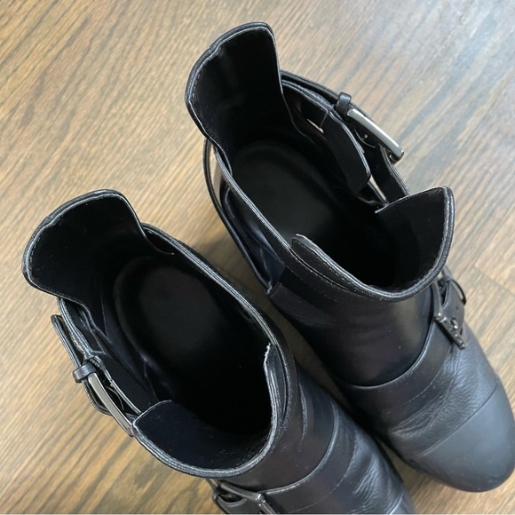 MICHAEL KORS Corey Buckle Lug Sole Platform Black Ankle Bootie size 9 - Picture 12 of 14